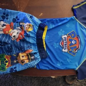 4t Paw patrol Rashguard and swim trunks